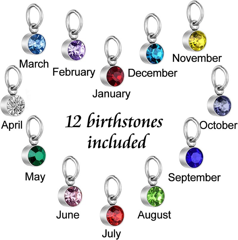 Dletay Heart Urn Necklace for Human Ashes Cremation Jewelry with 12 Birthstones Cremation Necklace for Ashes - Image 4